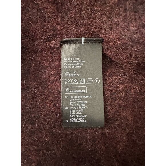 NWT H&M Mohair Blend Maxi Open Relaxed Fit Cardigan Pockets Women's Sz M - Picture 8 of 11